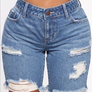 Dark Washed Fashion Nova Shorts